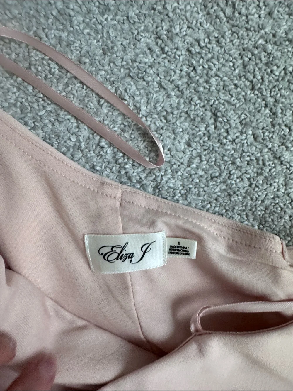 Eliza J One-Shoulder Bow-Accent Light Pink Gown - Picture 2 of 3